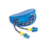 Honeywell FUS30-HP Howard Leight Multiple Use Fusion 4-Flange Blue And Yellow Thermal Plastic Urethane Corded Earplugs With Deta